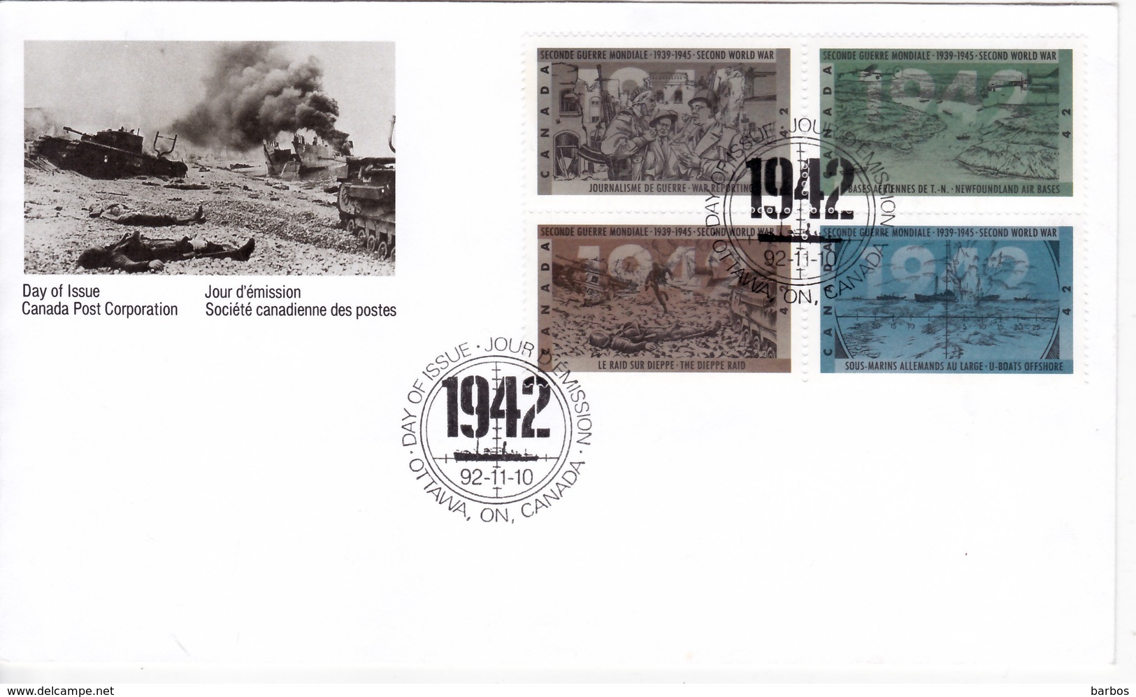 Canada , 2010 , WW2 , FDC - 2001-2010