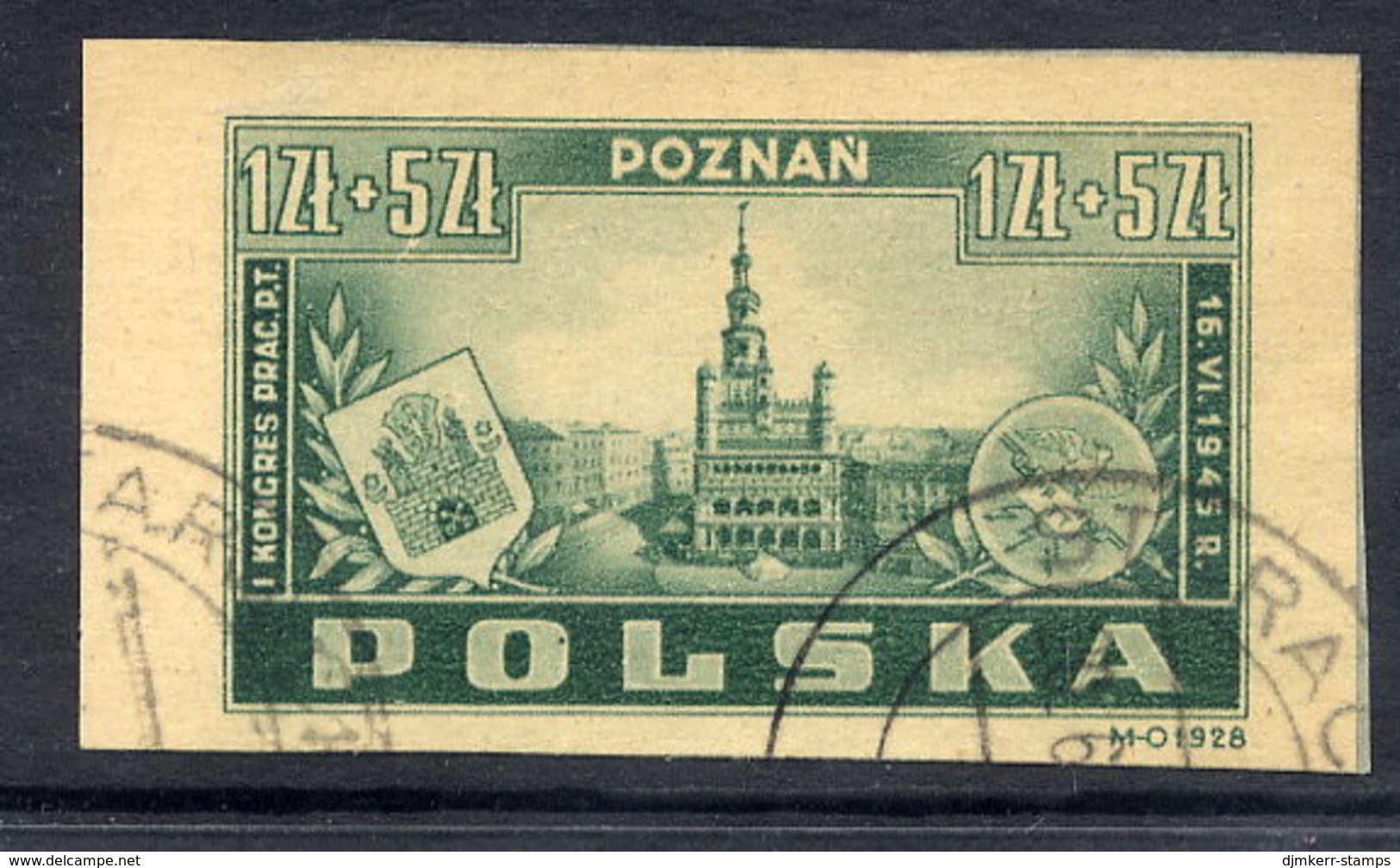 POLAND 1945 Postal Officials Congress Imperforate, Used  Michel 403U - Gebraucht