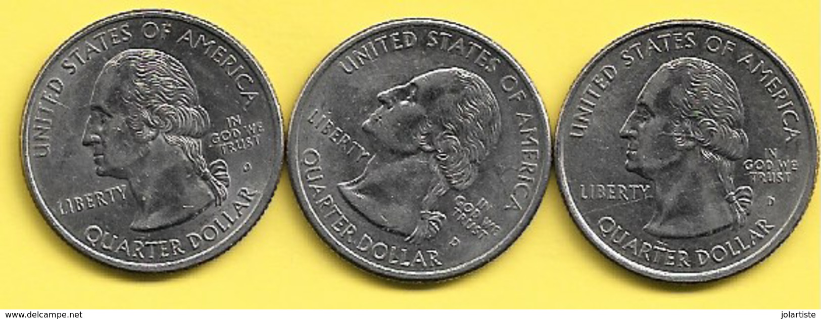 USA  QUARTER  DOLLAR Commemorative 1999 3 Pieces N080 - Zentralamerika