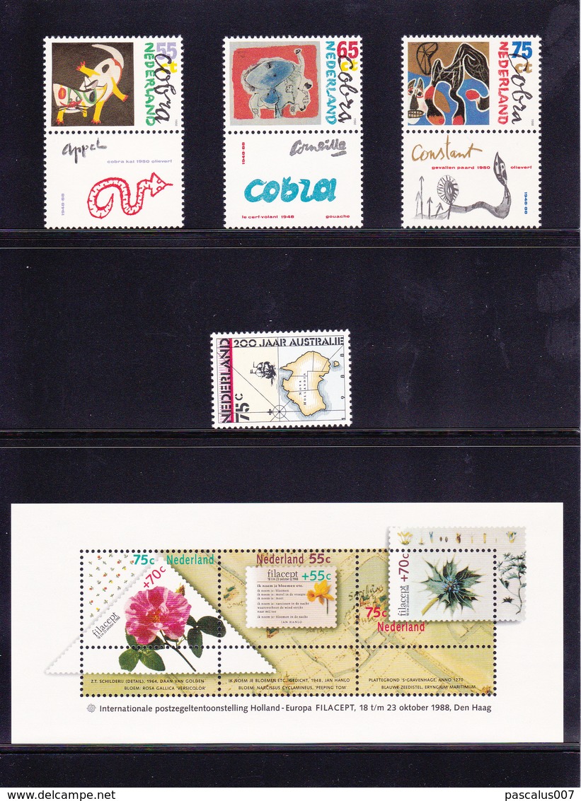 14,1988 NVPH Pays-Bas 1988       Pochette Annuelle Pochette Annuelle -- Jaarcollectie Year Set Tirage Oplaag  Dimension - Full Years