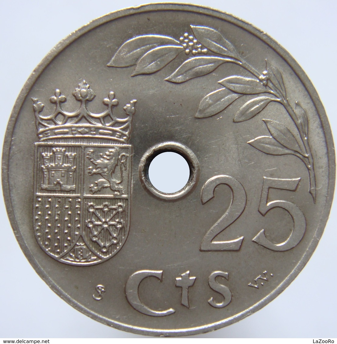 LaZooRo: Spain 25 Centimos 1937 UNC - Nationalist Location