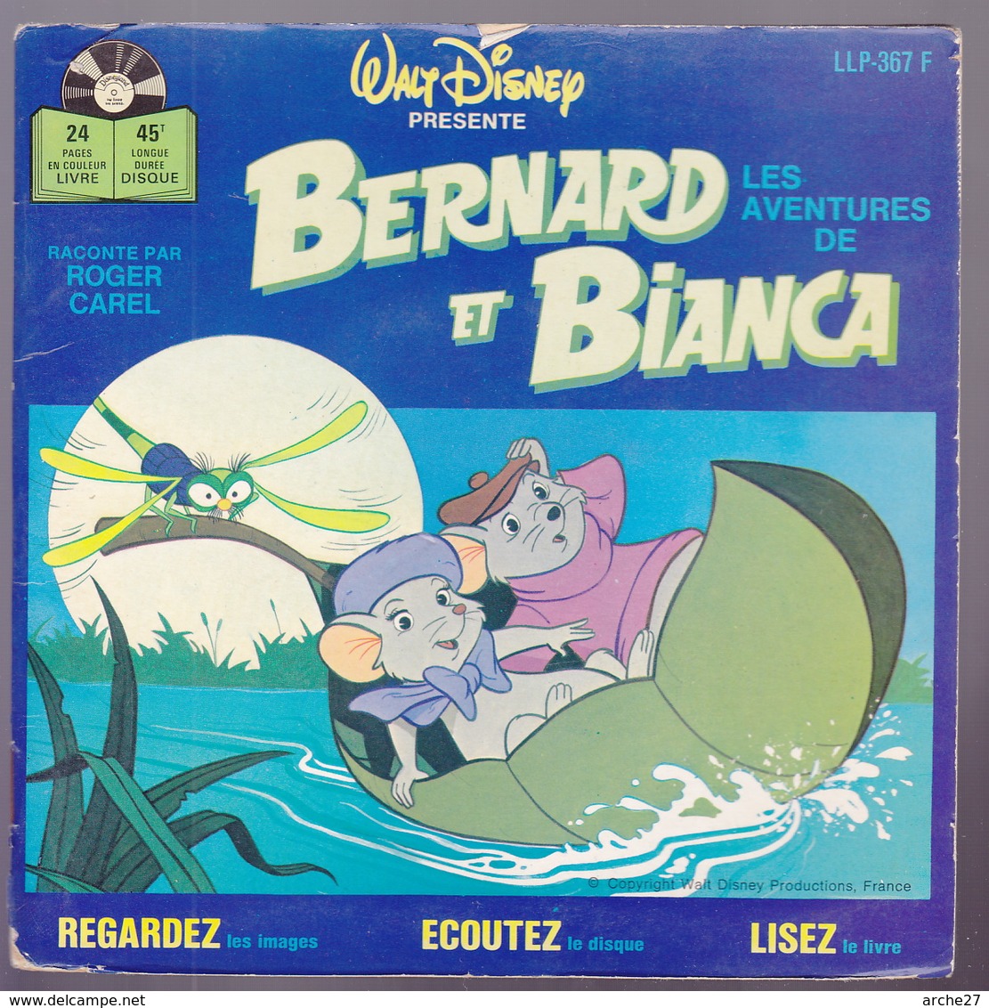 LIVRE DISQUE - 45T - Vinyle - Bernard Et Bianca - 367 - Enfants