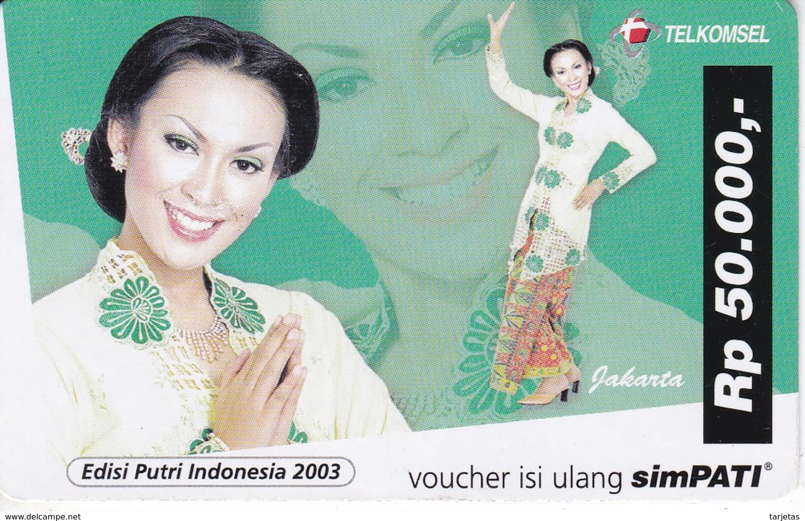 TARJETA DE INDONESIA DE MUJER DE YAKARTA (WOMAN) - Indonesia