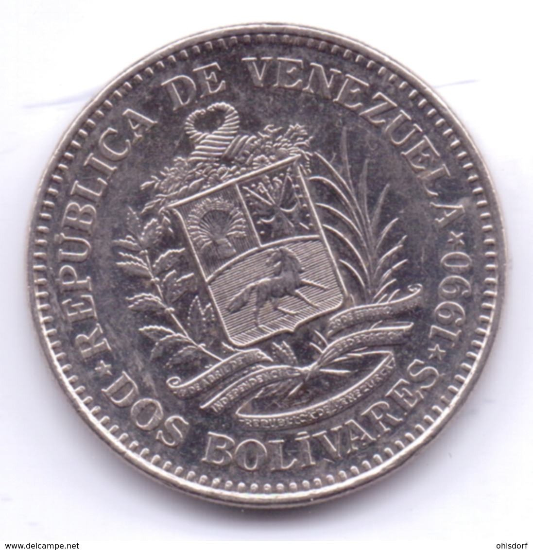 VENEZUELA 1990: 2 Bolivares, Y# 43a - Venezuela