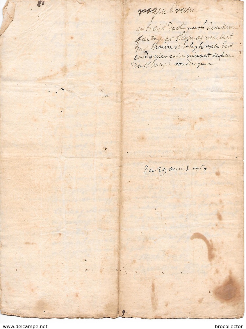 - Acte De 1767 - Cachet De Provence De Deux Sols - Cachets Généralité