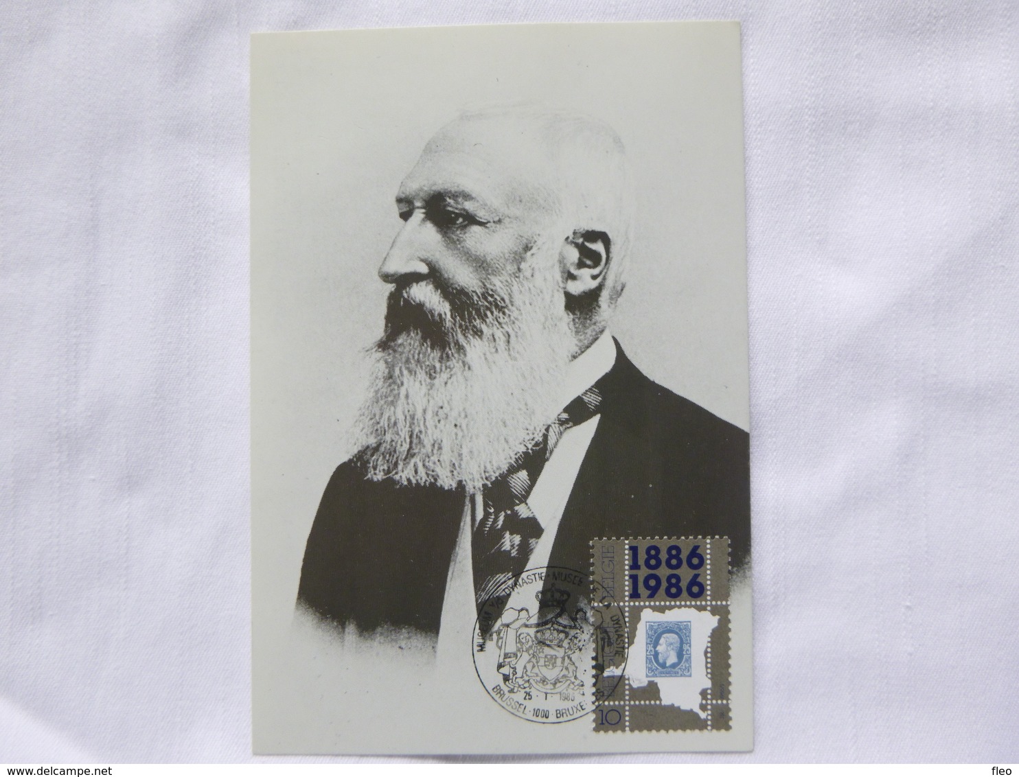 BELG.1986 2199 FDC Mcard : " Leopold II " ( Belgisch Koningshuis /  Famille Royale Belge ) - 1981-1990