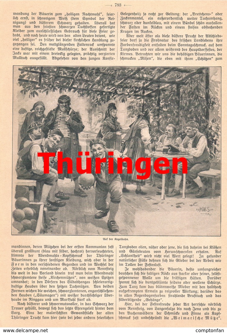 A102 447 Volkstrachten Thüringen Eisenacht Tracht Artikel Mit 6 Bildern 1911 !! - Altri & Non Classificati