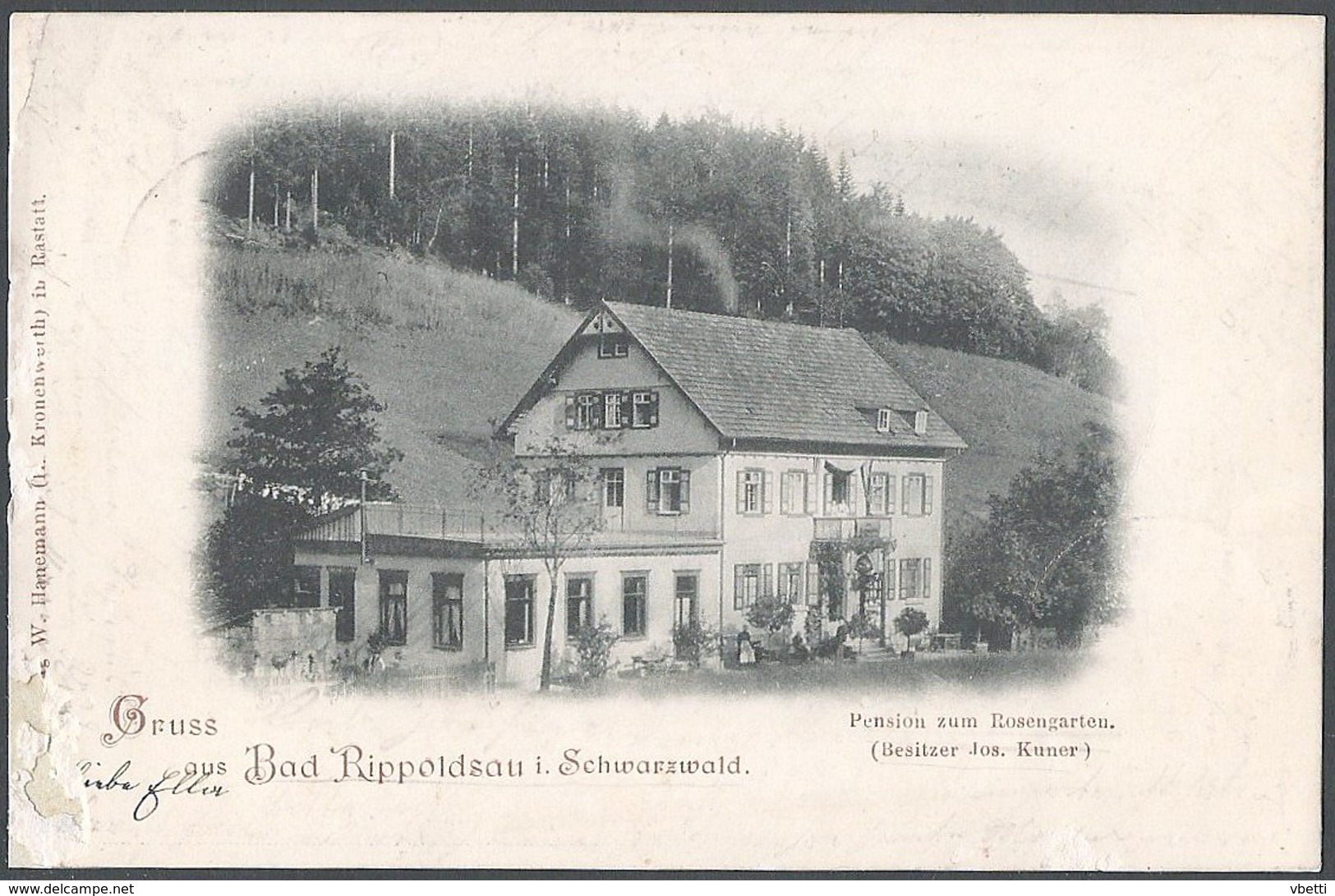 Deutschland / Germany: Bad Rippoldsau, Pension Zum Rosengarten (Besitzer Jos. Kuner)  1899 - Bad Rippoldsau - Schapbach