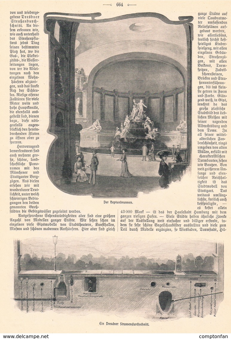 A102 458 - Dresden Städteausstellung Ratskeller Artikel Mit 9 Bildern 1903 !! - Musées & Expositions