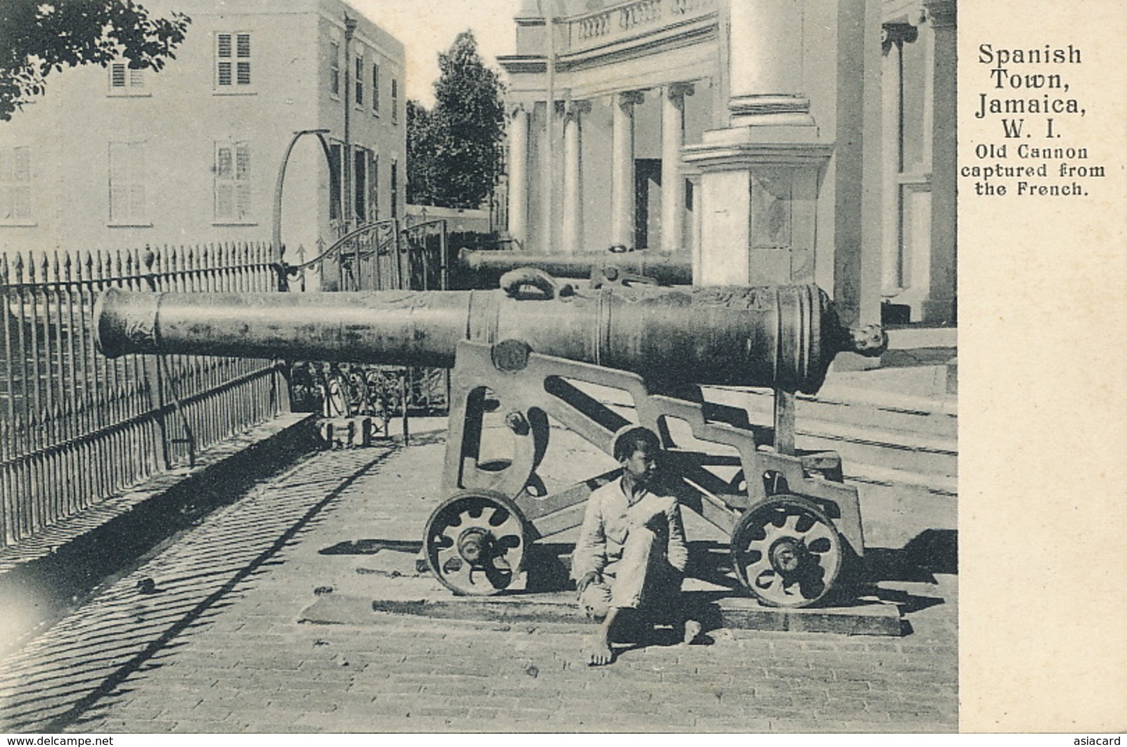 Kingston Spanish Town . Old Cannon Captured From The French . Undivided Back - Jamaïque