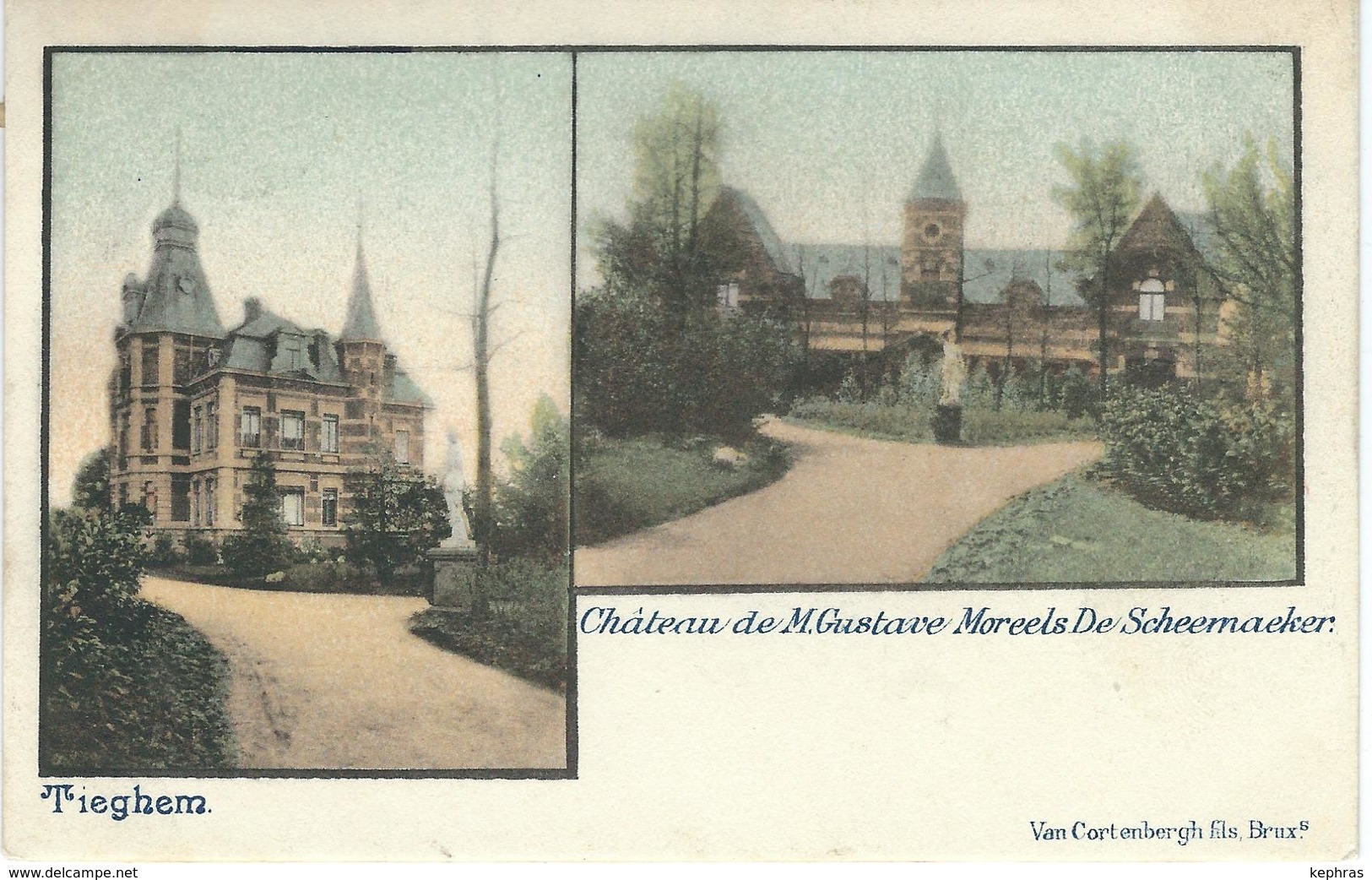 TIEGHEM : Château De M.Gustave Moreels De Scheemaeker - Cachet De La Poste 1907 - Anzegem