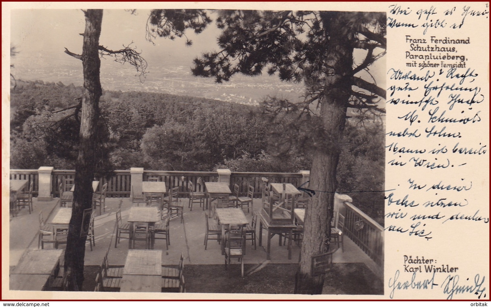 Franz Ferdinand Hütte * Am Parapluiberg, Restaurant, Terrasse, Perchtoldsdorf * Österreich * AK2341 - Perchtoldsdorf