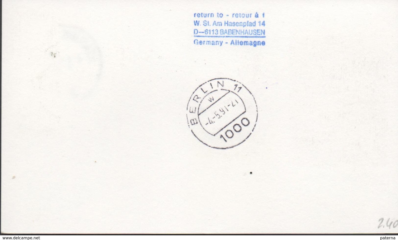 3494 Tarjeta  Aérea, 1º Vuelo,First Flight , Avión  Lufthansa  Istanbul-Berlin- Tegel , B 737 , 1991 - Airmail