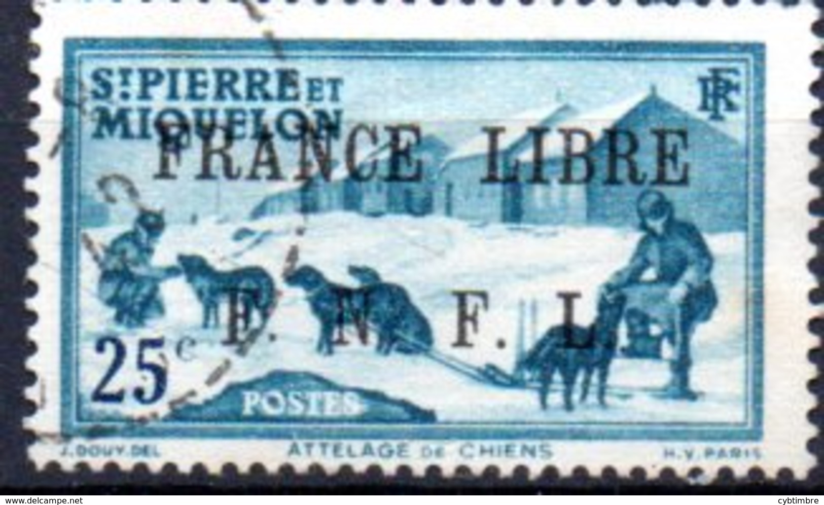 Saint Pierre Et Miquelon: Yvert N° 253°; Surchargé "France Libre" - Oblitérés