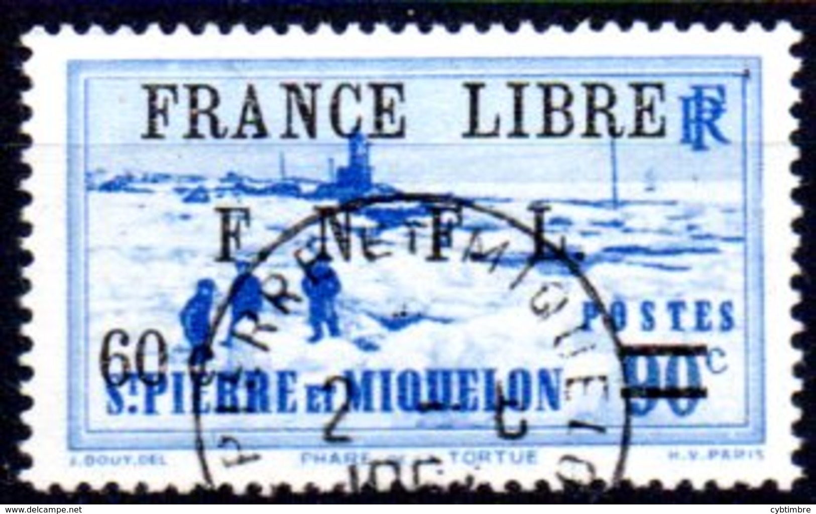 Saint Pierre Et Miquelon: Yvert N° 276°; Surchargé "France Libre" - Gebruikt