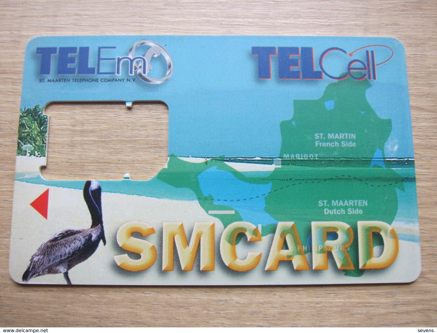 St Maarten Telecell GSM SIM Card,only Frame, No Chip, Map Of St.Maaren,French Side And Dutch Side - Antilles (Netherlands)