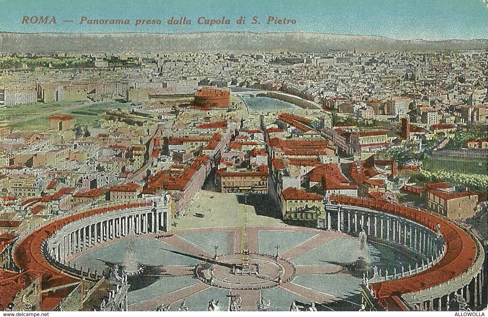 7426 " ROMA-PANORAMA PRESO DALLA CUPOLA DI S. PIETRO " -CARTOLINA POSTALE ORIGINALE NON SPEDITA - Mehransichten, Panoramakarten