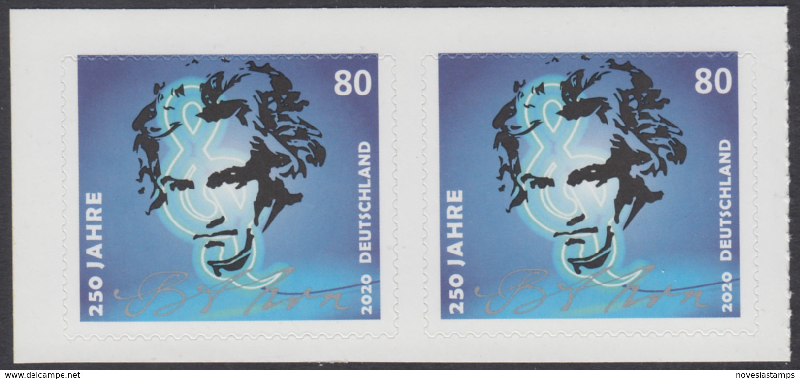 !a! GERMANY 2020 Mi. 3520 MNH Horiz.PAIR From Booklet (self-adhesive / -a1-) - Ludwig Van Beethoven - Ongebruikt