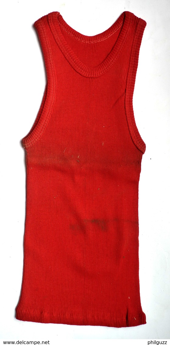 DEBARDEUR MAILLOT DE BASKET EN COTON ROUGE Liserets Rouges Années 40-50 - Andere & Zonder Classificatie