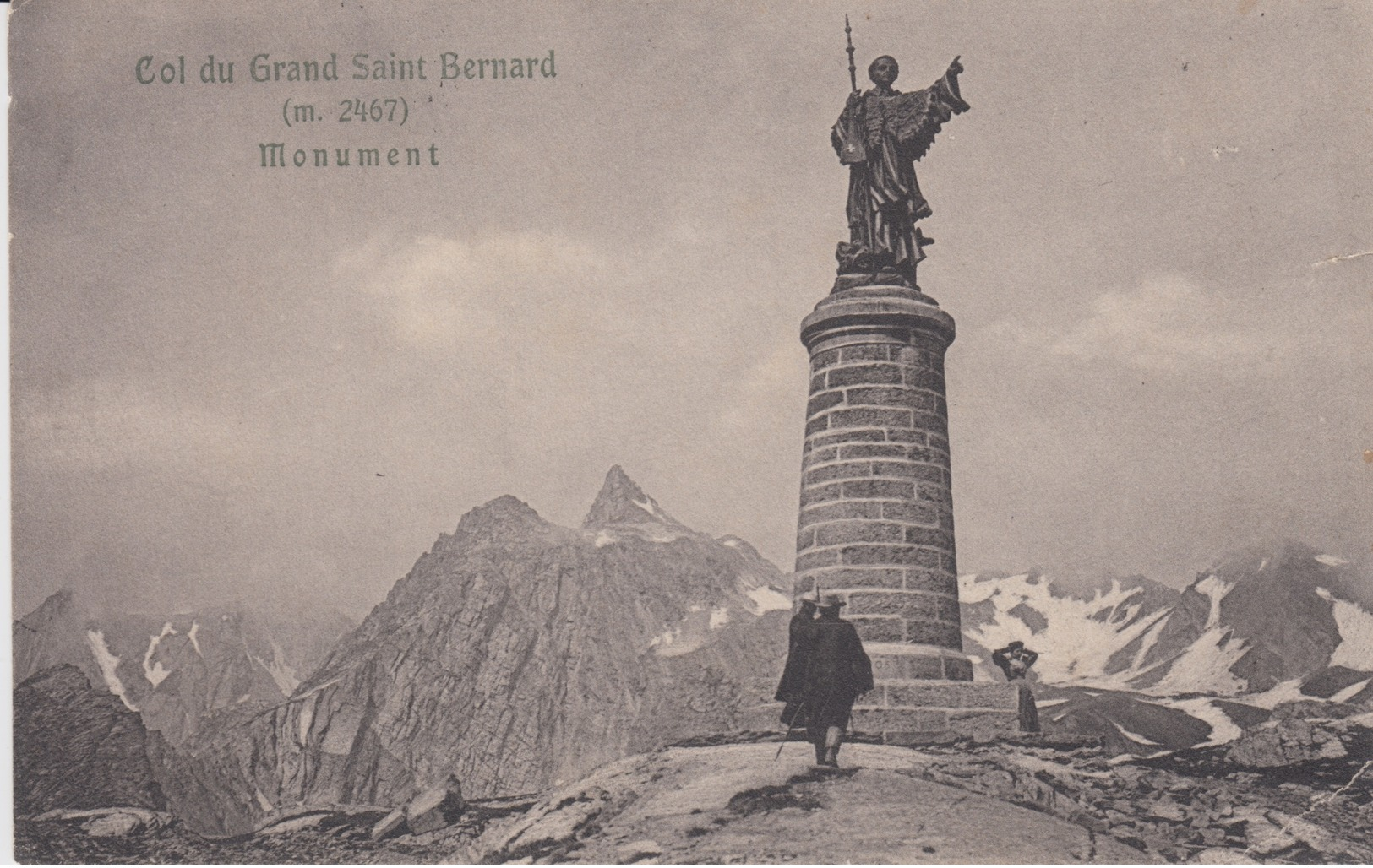 VALLE D'AOSTA - COL DU GRAND SAINT BERNARD M2467 - MONUMENT - VIAGGIATA 1917 - Other & Unclassified