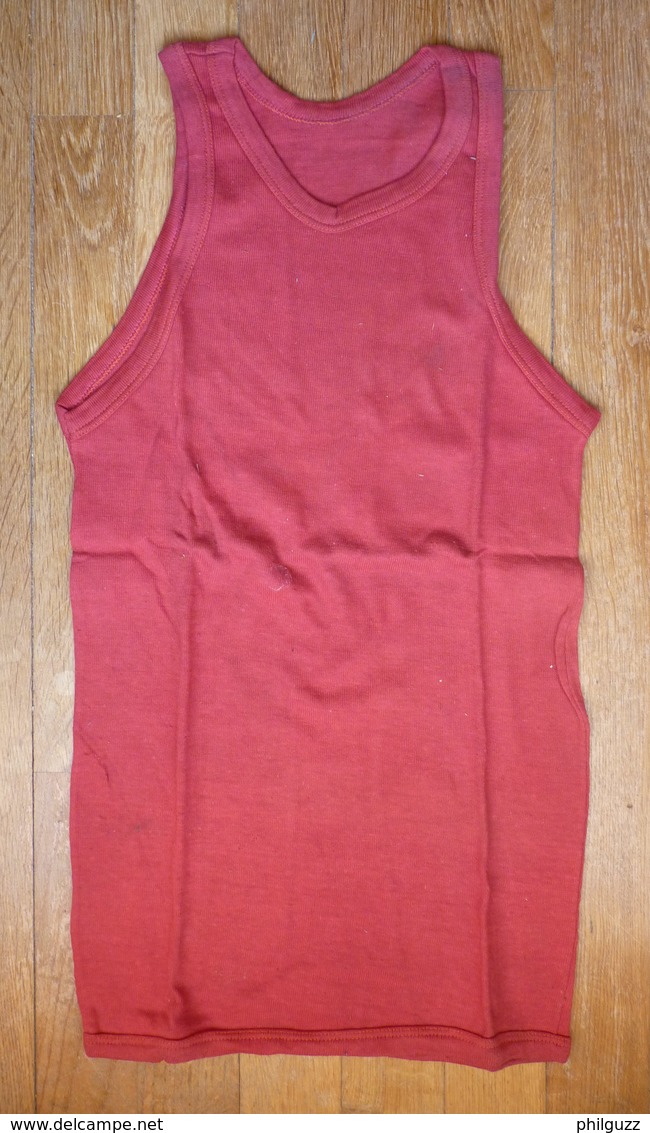 DEBARDEUR MAILLOT DE BASKET EN COTON ROUGE Liserets Rouges Années 40-50 - Sonstige & Ohne Zuordnung