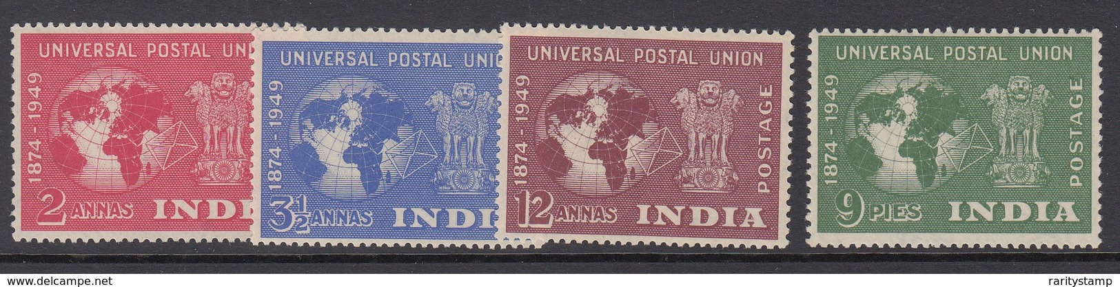 INDIA   1949  UPU   SET SG 325/328 MLH - Unused Stamps