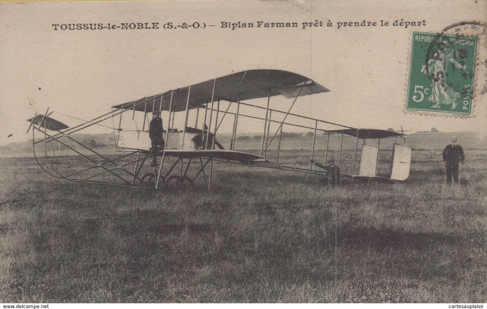 Toussus Le Noble : Biplan Farman Prêt à Prendre Le Départ - Toussus Le Noble