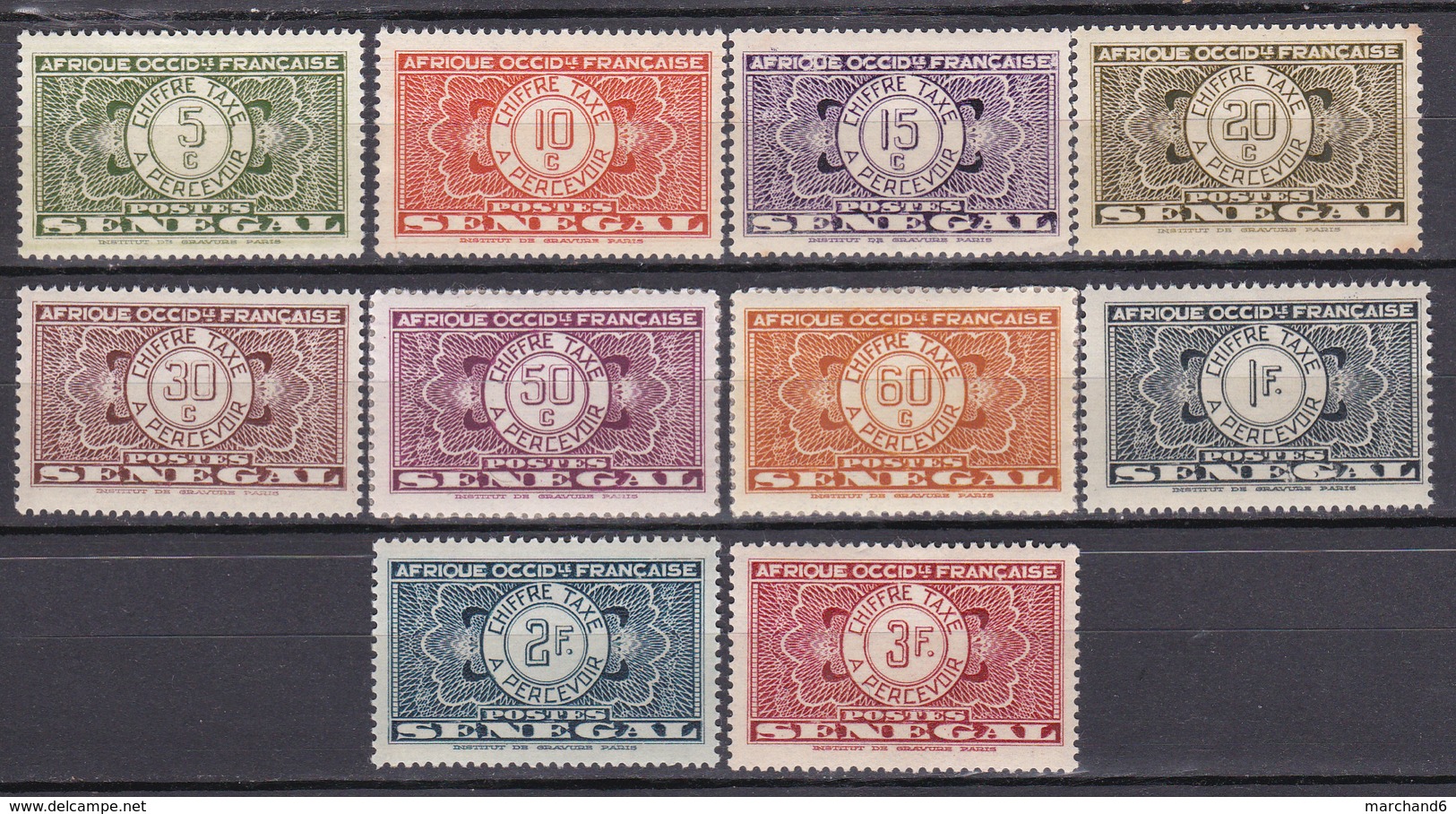 Sénégal Timbres Taxe N°22/31 Neuf* Charnière - Postage Due