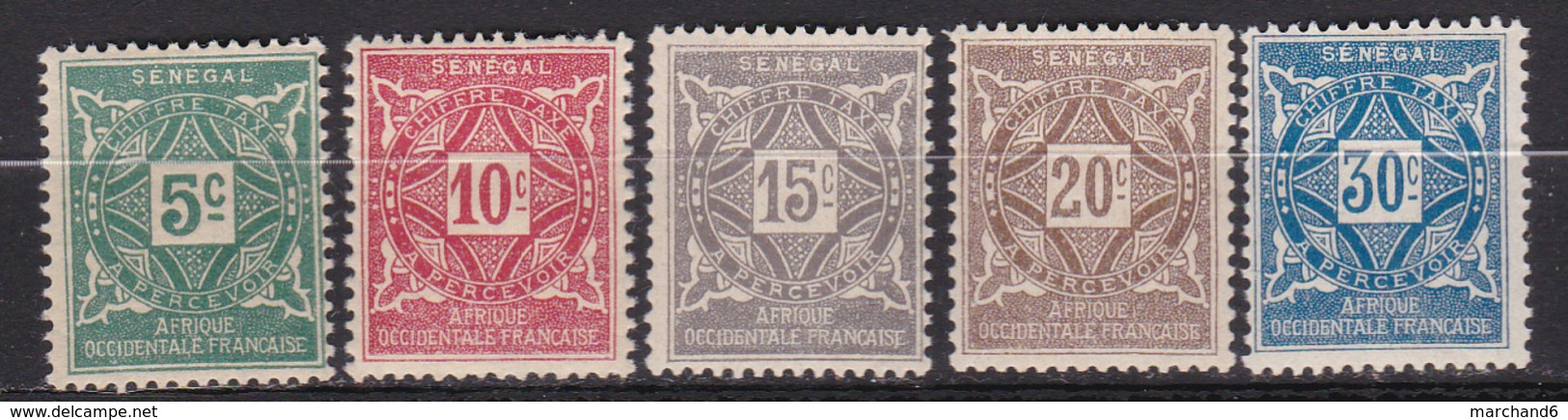 Sénégal Timbres Taxe  N°12/16 Neuf* Charnière - Postage Due