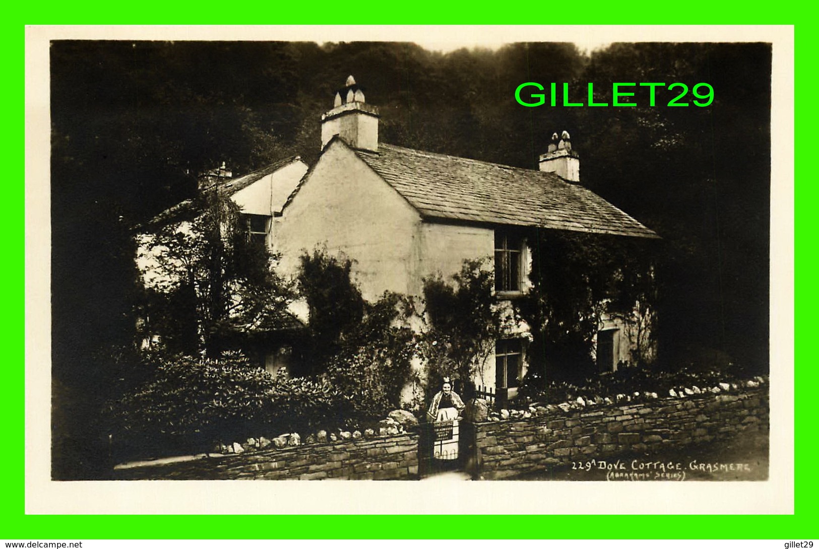 GRASMERE, UK - DOVE COTTAGE - ANIMATED - REAL PHOTOGRAPH G. P. ABRAHAM LTD - - Grasmere