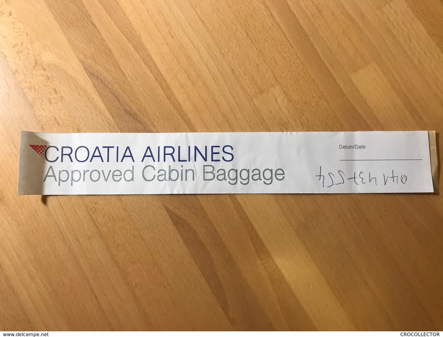 CROATIA AIRLINES CABIN BAGGAGE TAG SECURITY LABEL - Étiquettes à Bagages