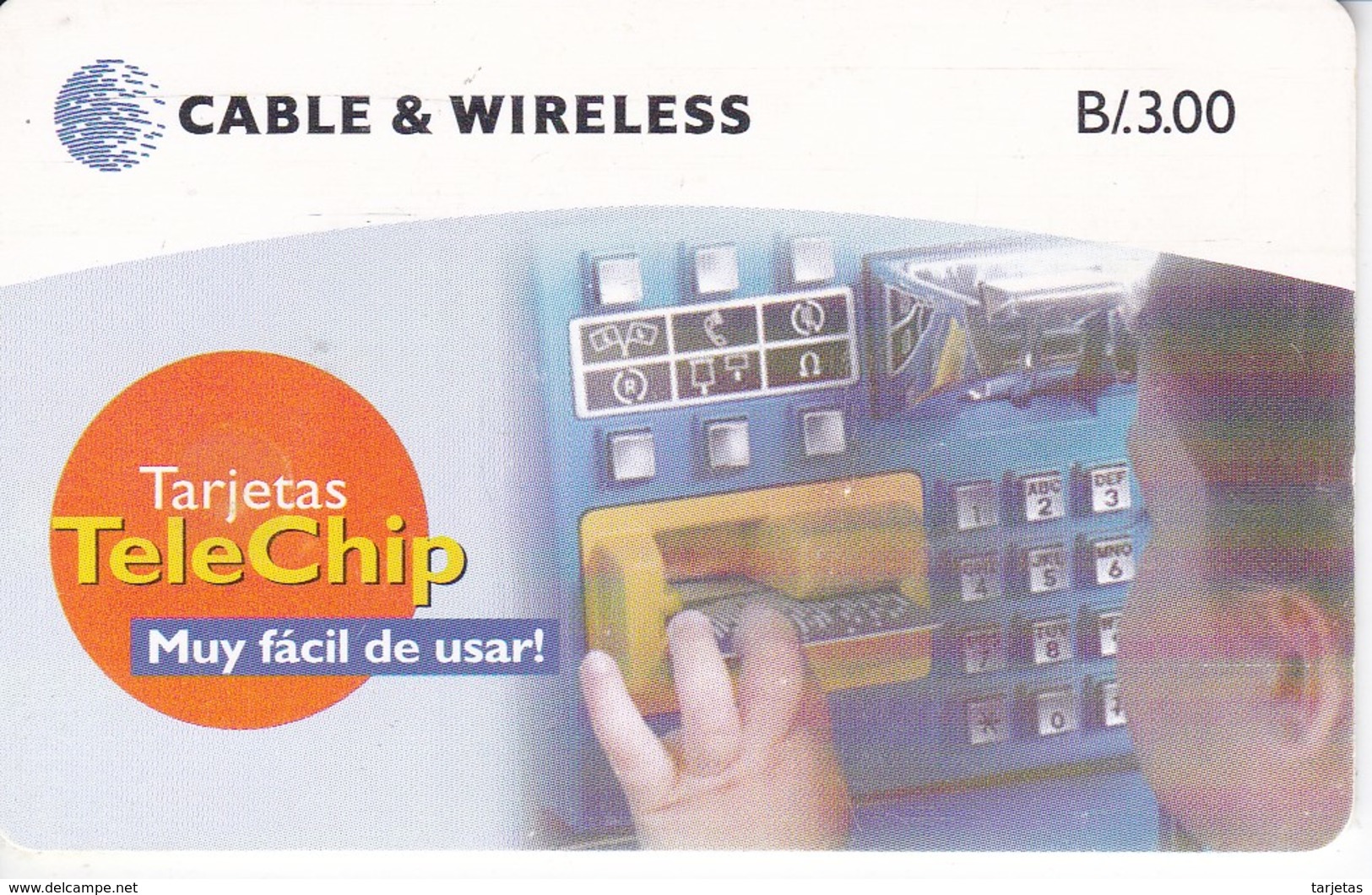 (CHIP NEGRO) TARJETA DE PANAMA DE CABLE & WIRELESS DE TARJETAS TELECHIP - Panamá