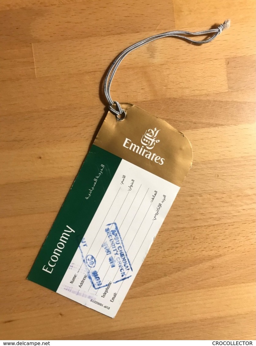 EMIRATES AIRLINES ECONOMY CLASS BAGGAGE TAG SECURITY LABEL - Baggage Etiketten