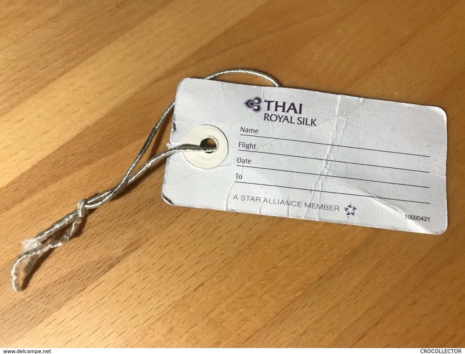 THAI AIRWAYS ROYAL SILK BUSINESS CLASS BAGGAGE TAG SECURITY LABEL - Etiquetas De Equipaje