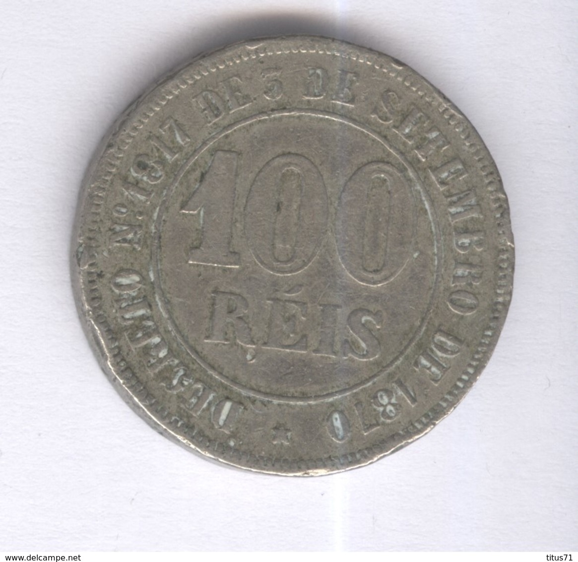 100 Réis Brésil / Brasil 1870 TTB - Brasile