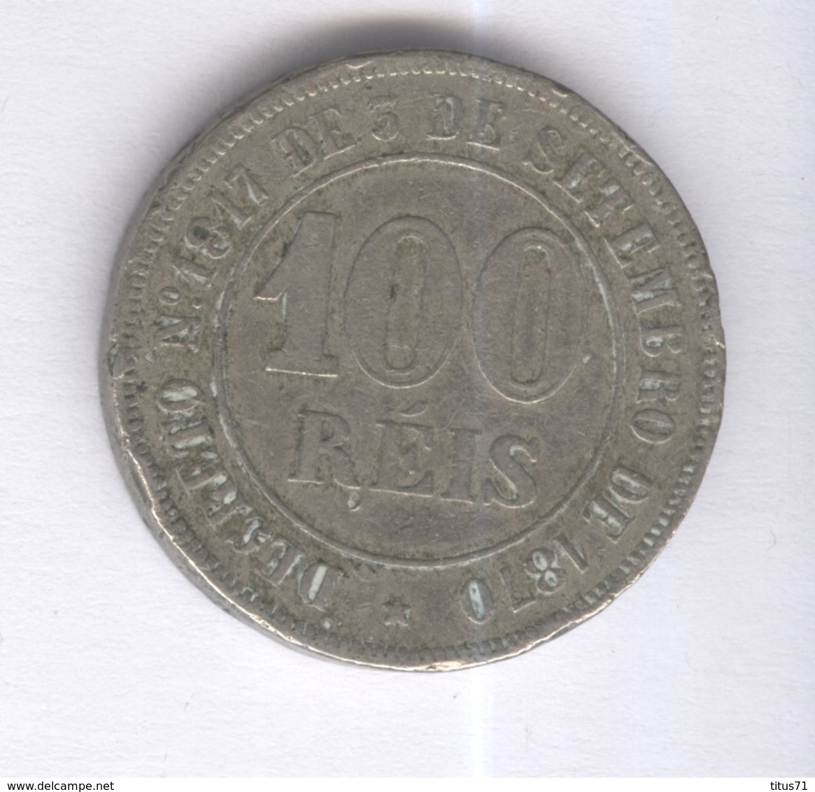 100 Réis Brésil / Brasil 1870 TTB - Brazilië