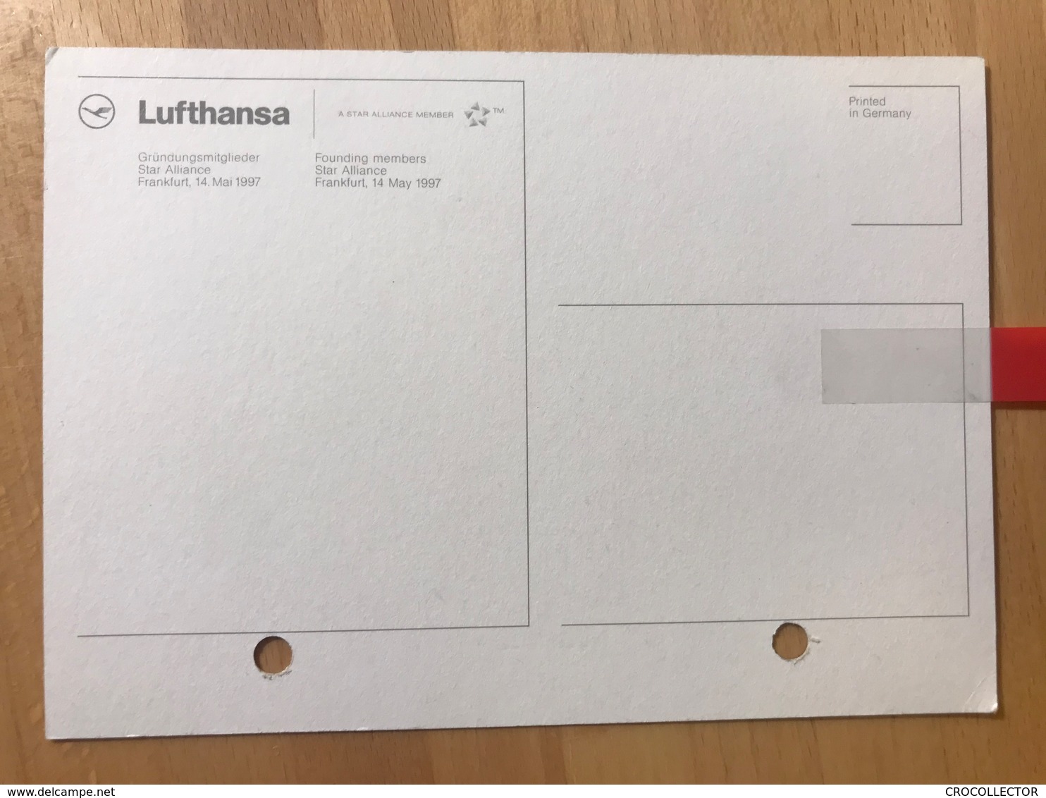 LUFTHANSA Founding Members Grundungsmitgleider Star Alliance Star Alliance Frankfurt 14 May 1997 - Stationery