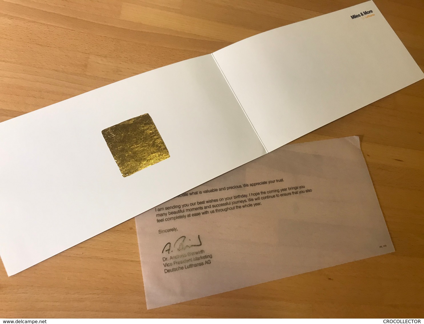 LUFTHANSA BIRTHDAY GREETING CARD FOR GOLD SENATOR CARD HOLDERS - Materiale Promozionale