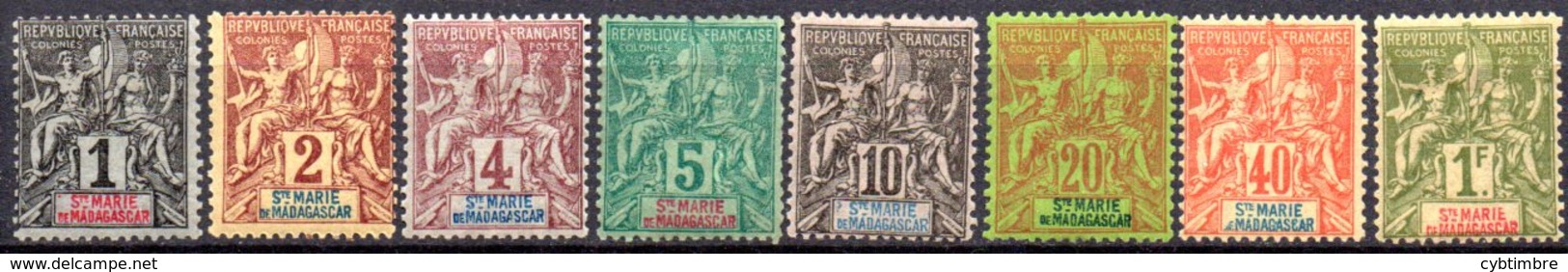 Sainte Marie De Madagascar: Yvert N° 1/13*; 8 Valeurs - Unused Stamps