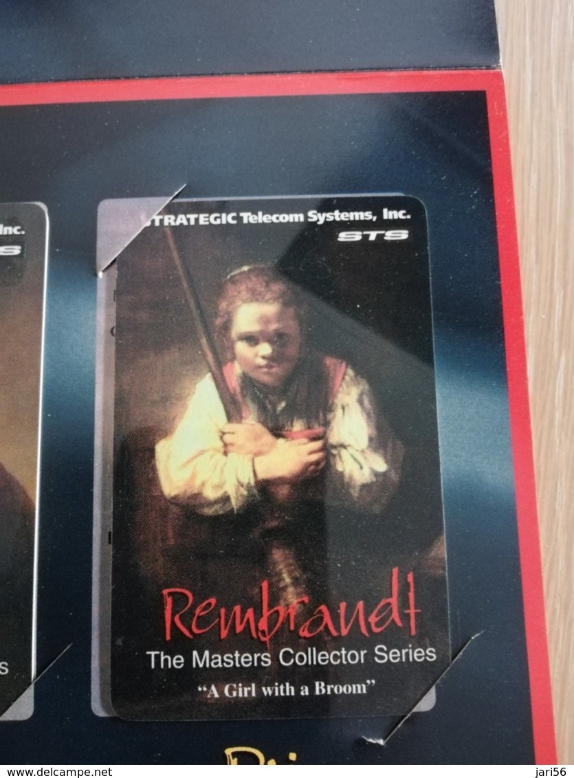 UNITED STATES  THE MASTERS COLLECTOR CARD SERIES REMBRANDT 3 CARDS   MINT   LIMITED EDITION ** 1395** - Colecciones