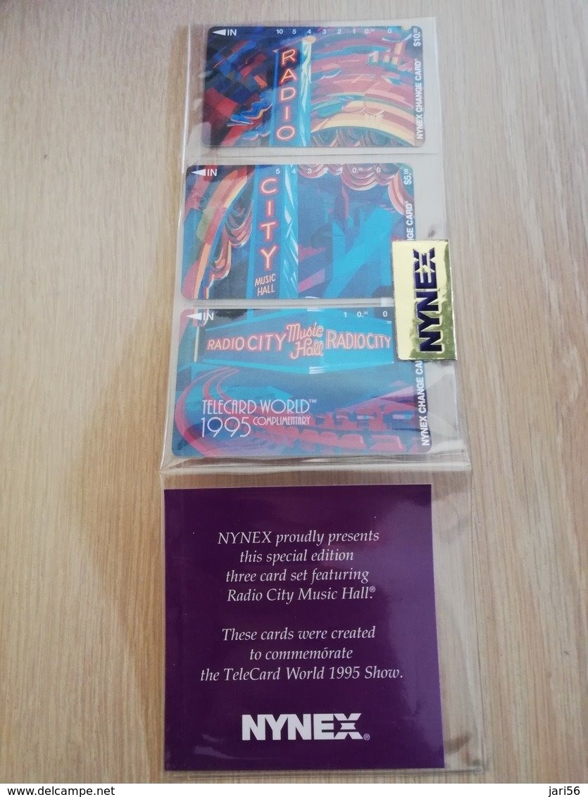 UNITED STATES  NYNEX  TELECARD WORLD 1995 RADIO CITY SEALED   3 CARDS   MINT   LIMITED EDITION ** 1397** - Colecciones