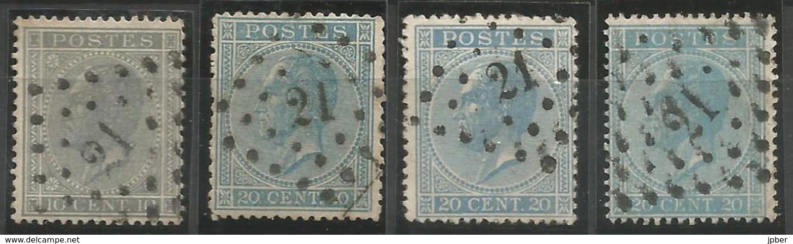 BELGIQUE - Oblitération(s) LP21 AUDENARDE - Postmarks - Points