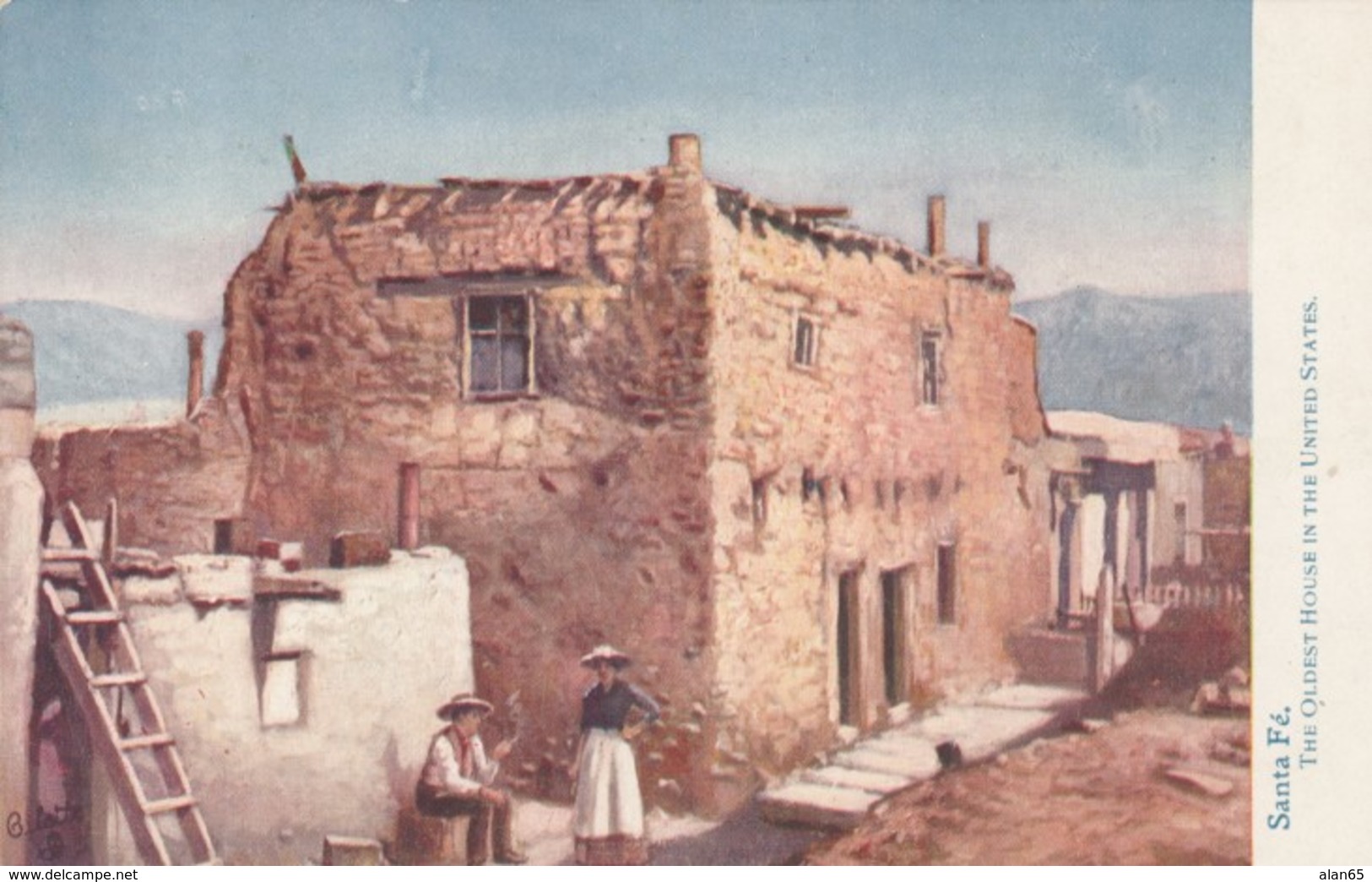 Sante Fe New Mexico, Oldest House In USA, C1910s Vintage Tuck Series #2395 Postcard - Santa Fe