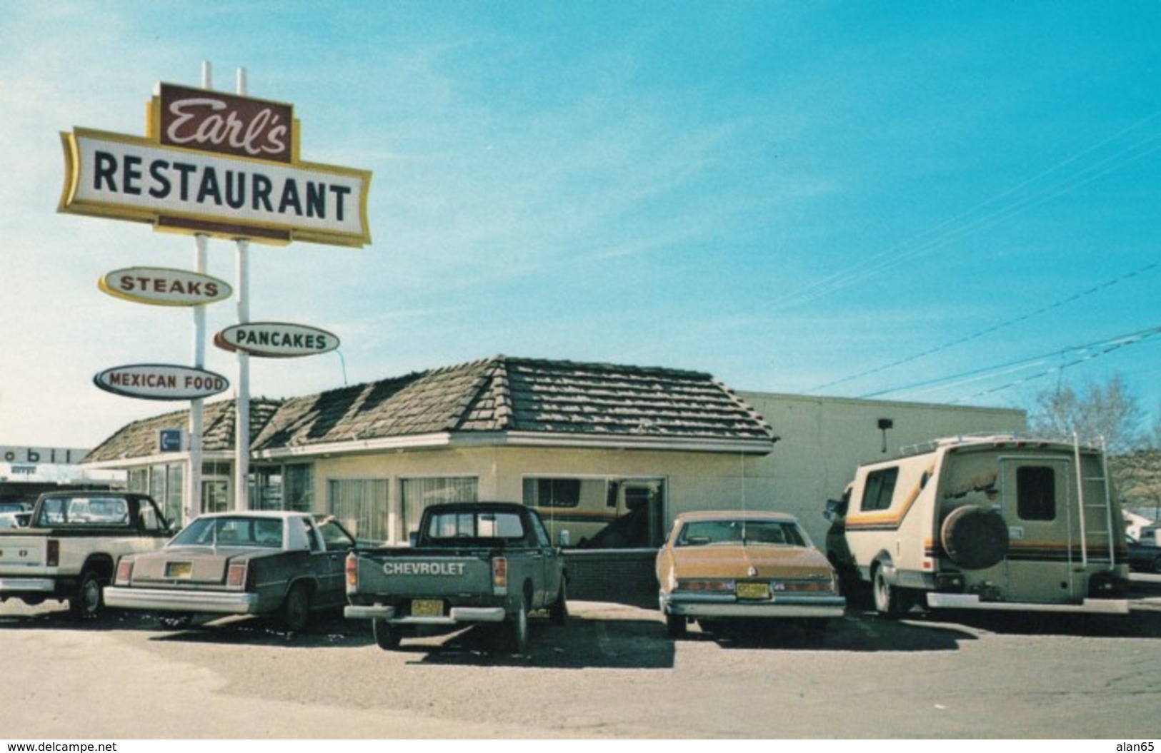 Route 66, Gallup New Mexico, Earl's Restaurant, C1970s Vintage Postcard - Route ''66'