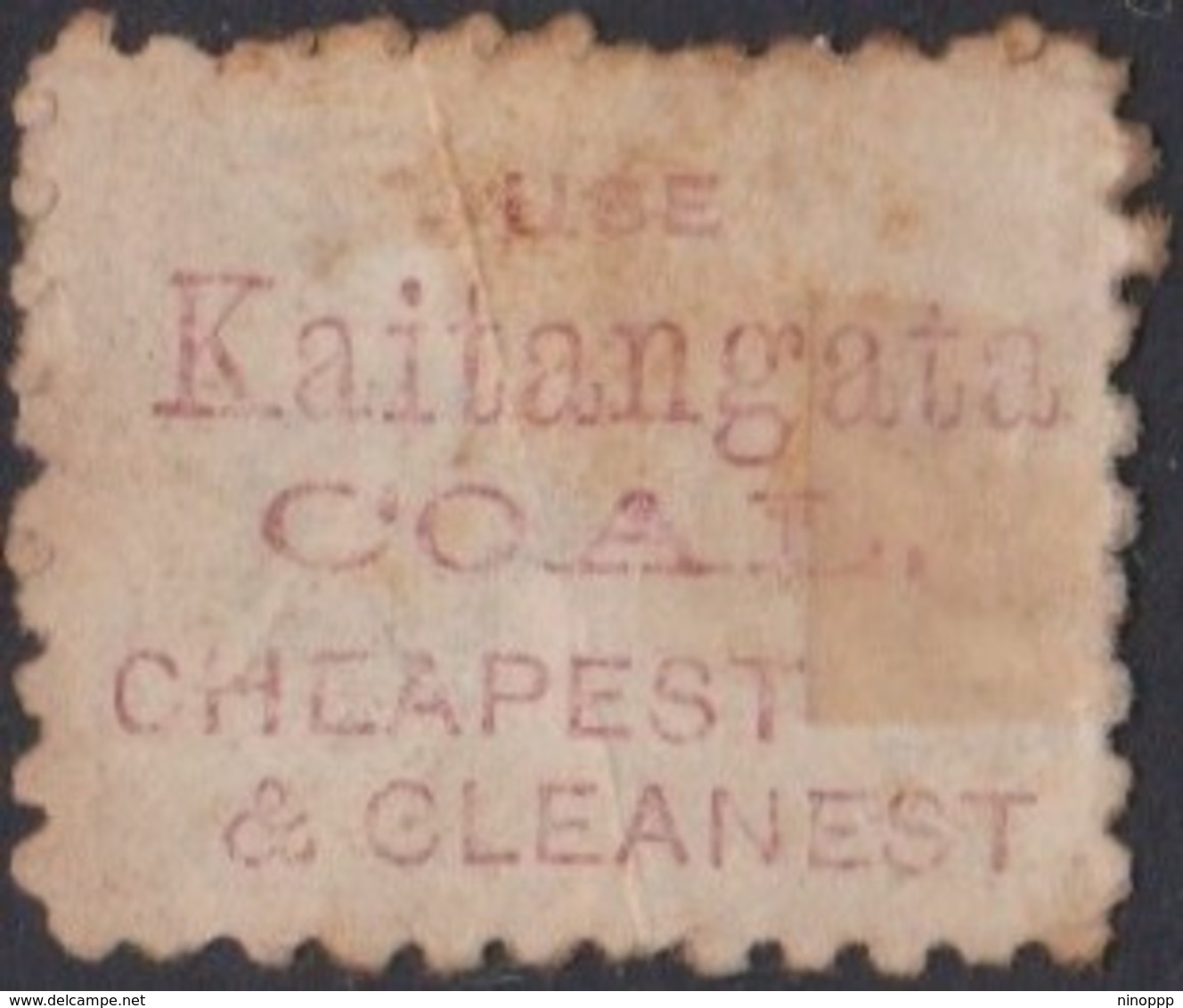 New Zealand Advertisements On The Backs Of Postage Stamps,Kaitangata Coats,used - Abarten Und Kuriositäten