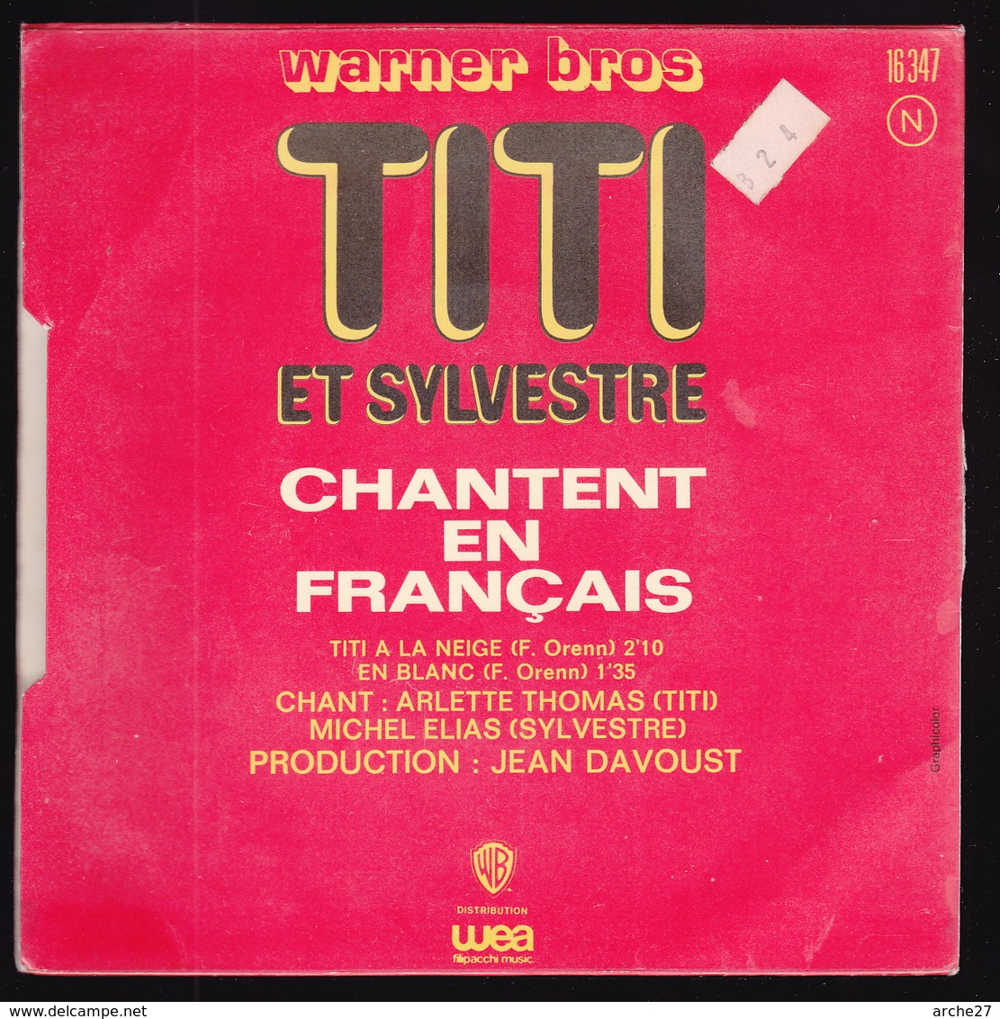 DISQUE - 45T - Vinyle - Titi Et Sylvestre - 16347 - Enfants
