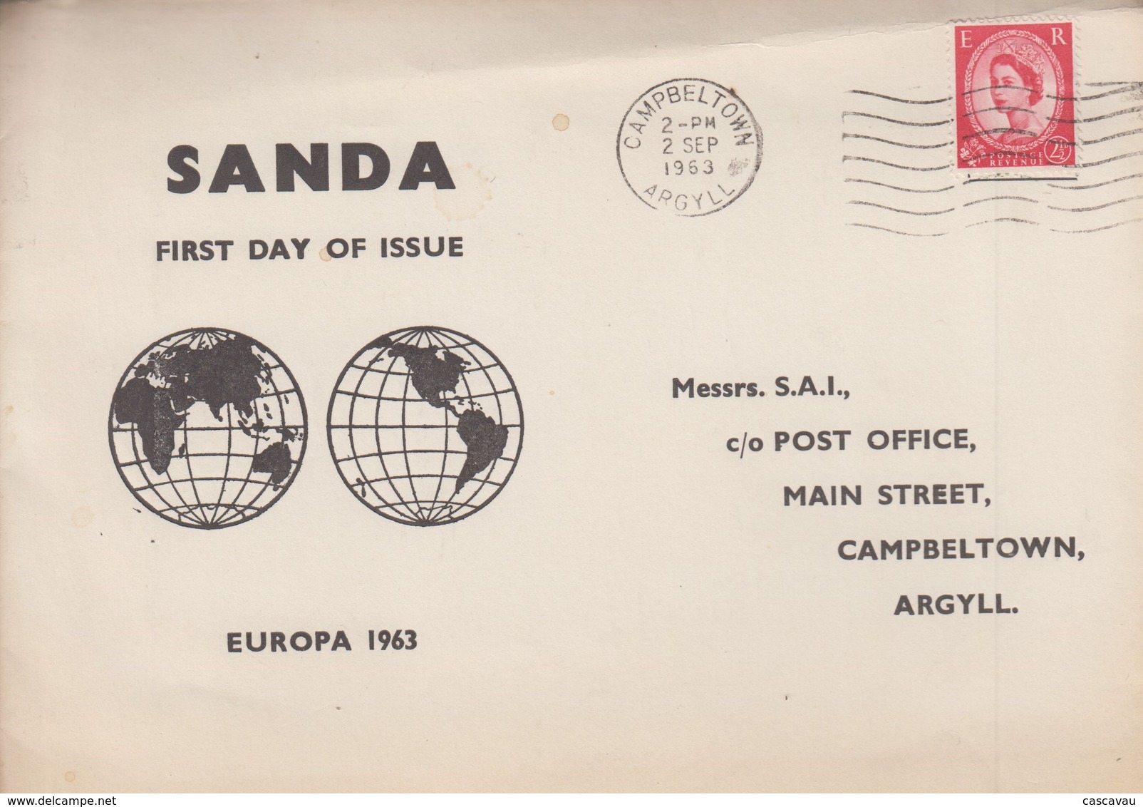 Enveloppe  FDC  1er  Jour   GRANDE  BRETAGNE   SANDA   EUROPA  1963 - 1963