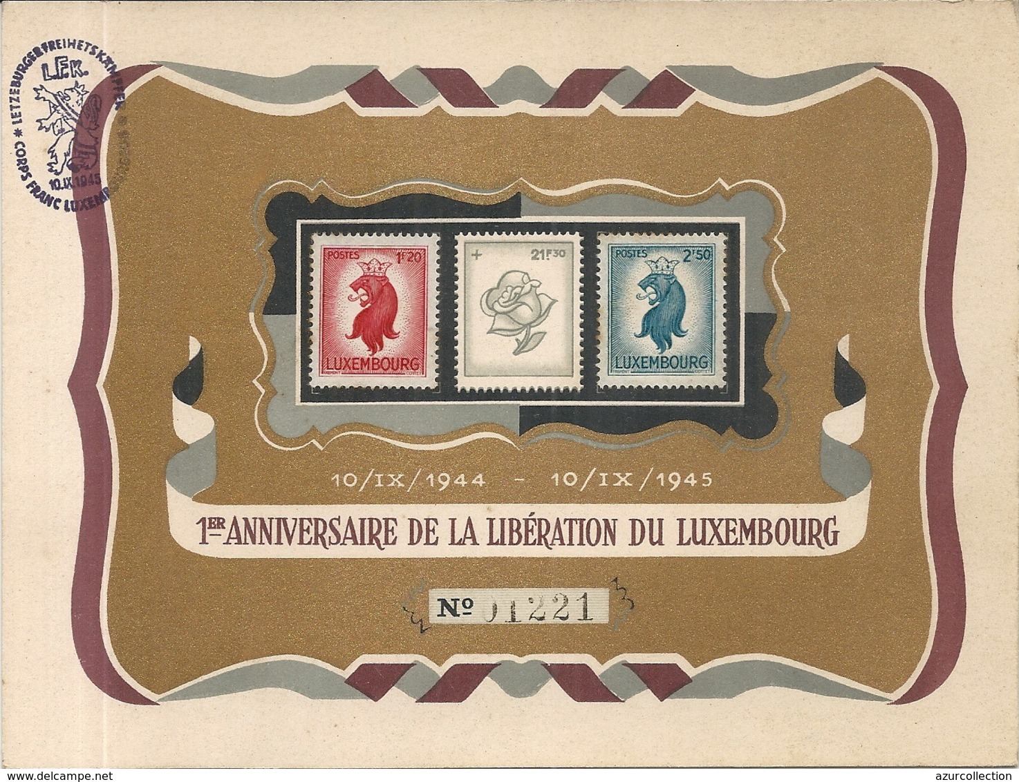 1ER ANNIVERSAIRE DE LA LIBERATION . 1945 - Commemoration Cards