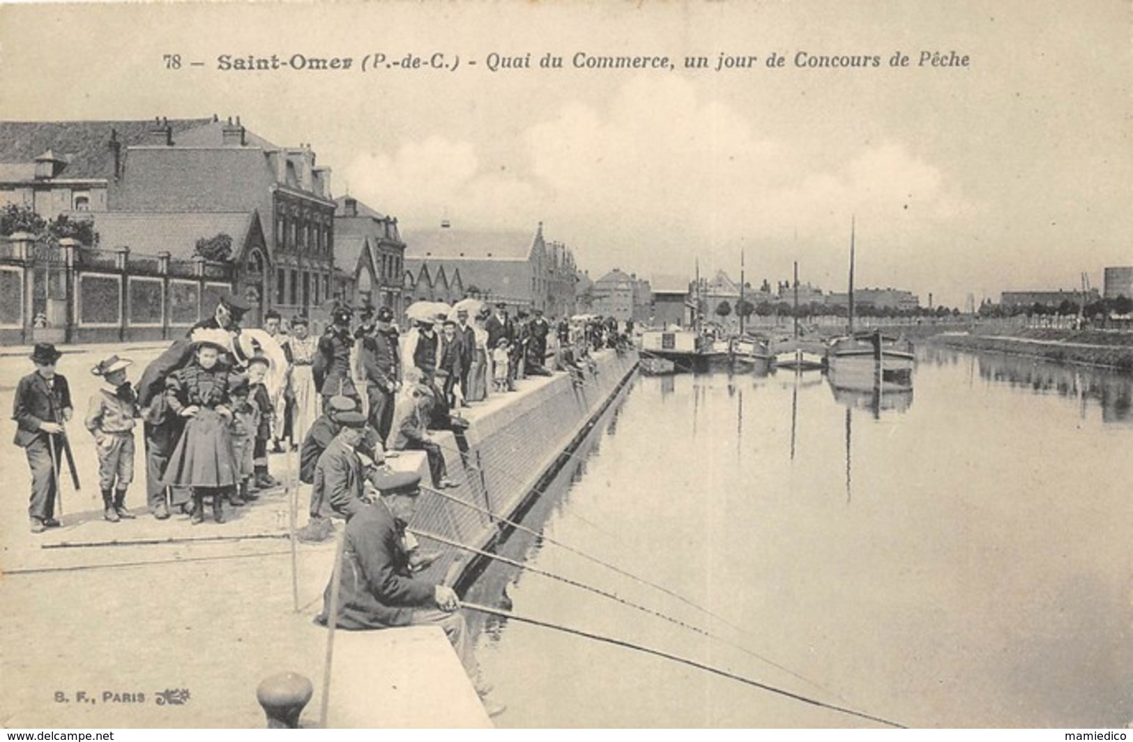 Saint-Omer. Quai Du Commerce, Un Jour De Concours De Pêche. 2 SCANS - Pêche