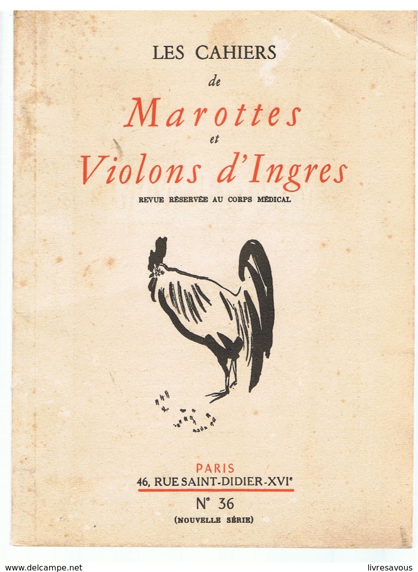 Les Cahiers De Marottes Et Violons D'Ingres N°36 Mars-Avril 1955 Revue Réservée Au Corps Médical - Medicina & Salud